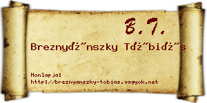 Breznyánszky Tóbiás névjegykártya